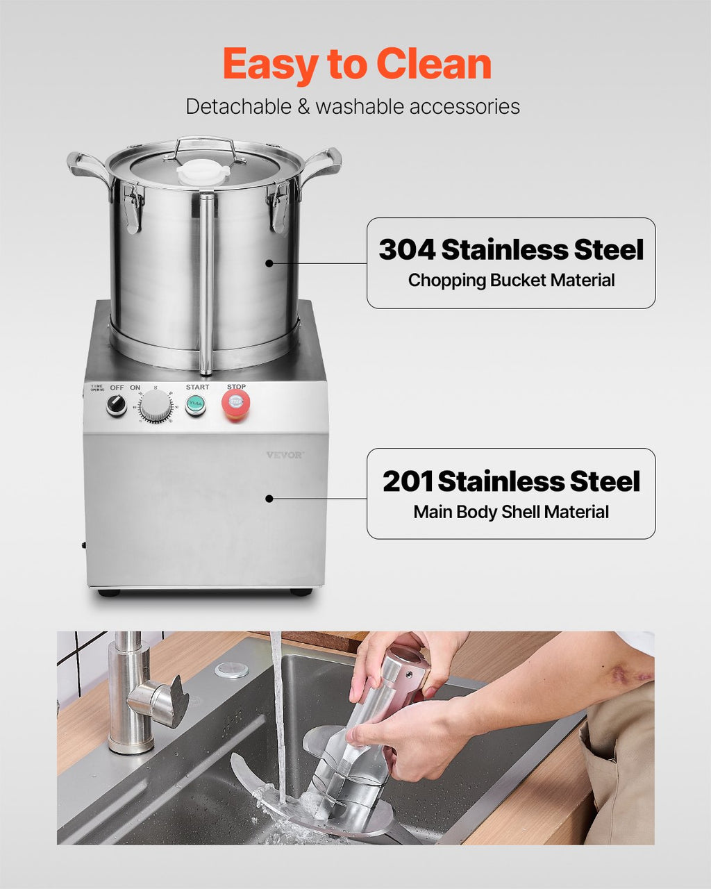 Maisto smulkintuvas VEVOR SC-7315, 15 l talpa
