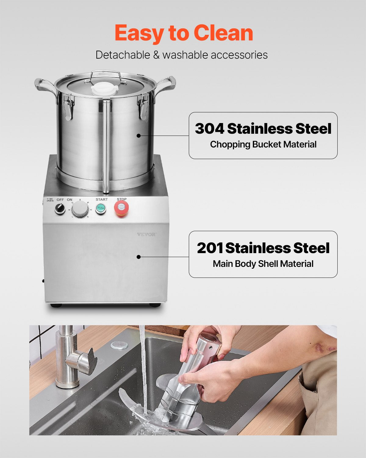 Maisto smulkintuvas VEVOR SC-7315, 15 l talpa