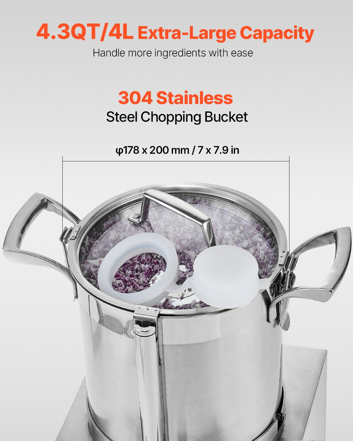Maisto smulkintuvas VEVOR SC-7304, 4 l talpos