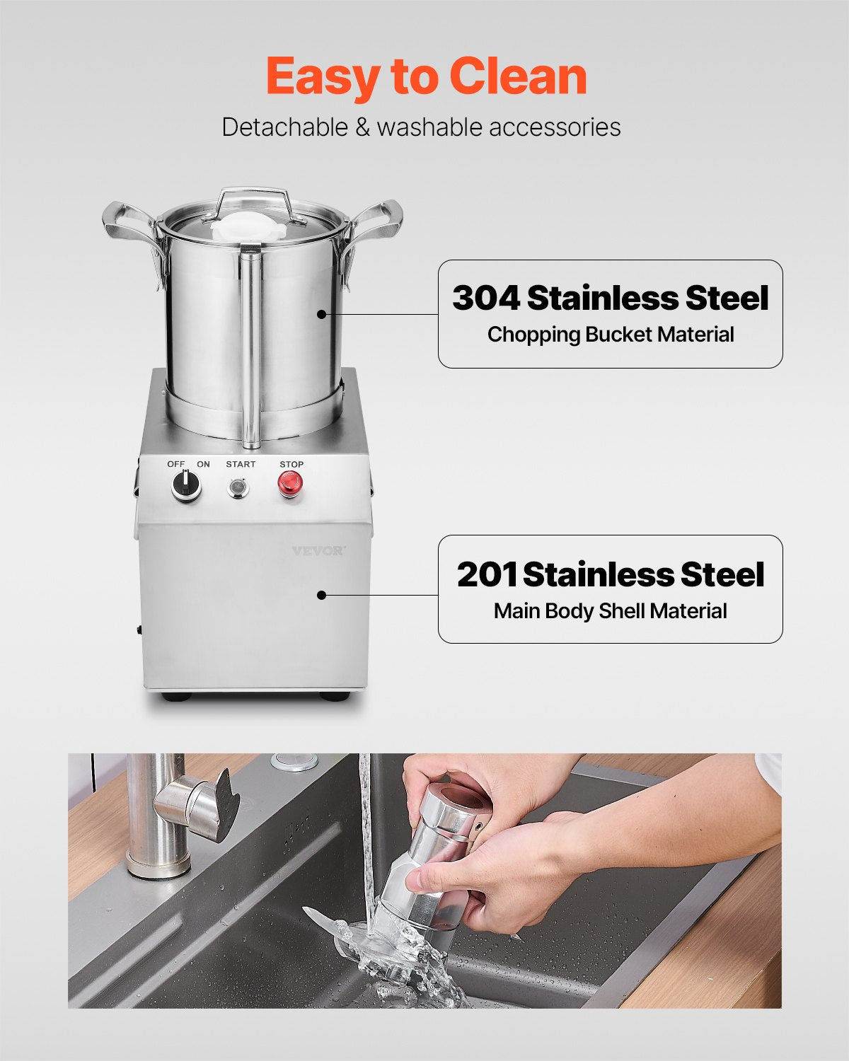 Maisto smulkintuvas VEVOR SC-7304, 4 l talpos