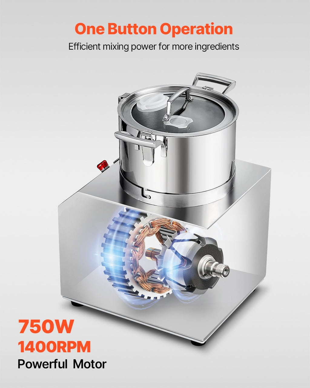 Virtuvinis kombainas ir daržovių smulkintuvas VEVOR SC-7306, 6 l talpos