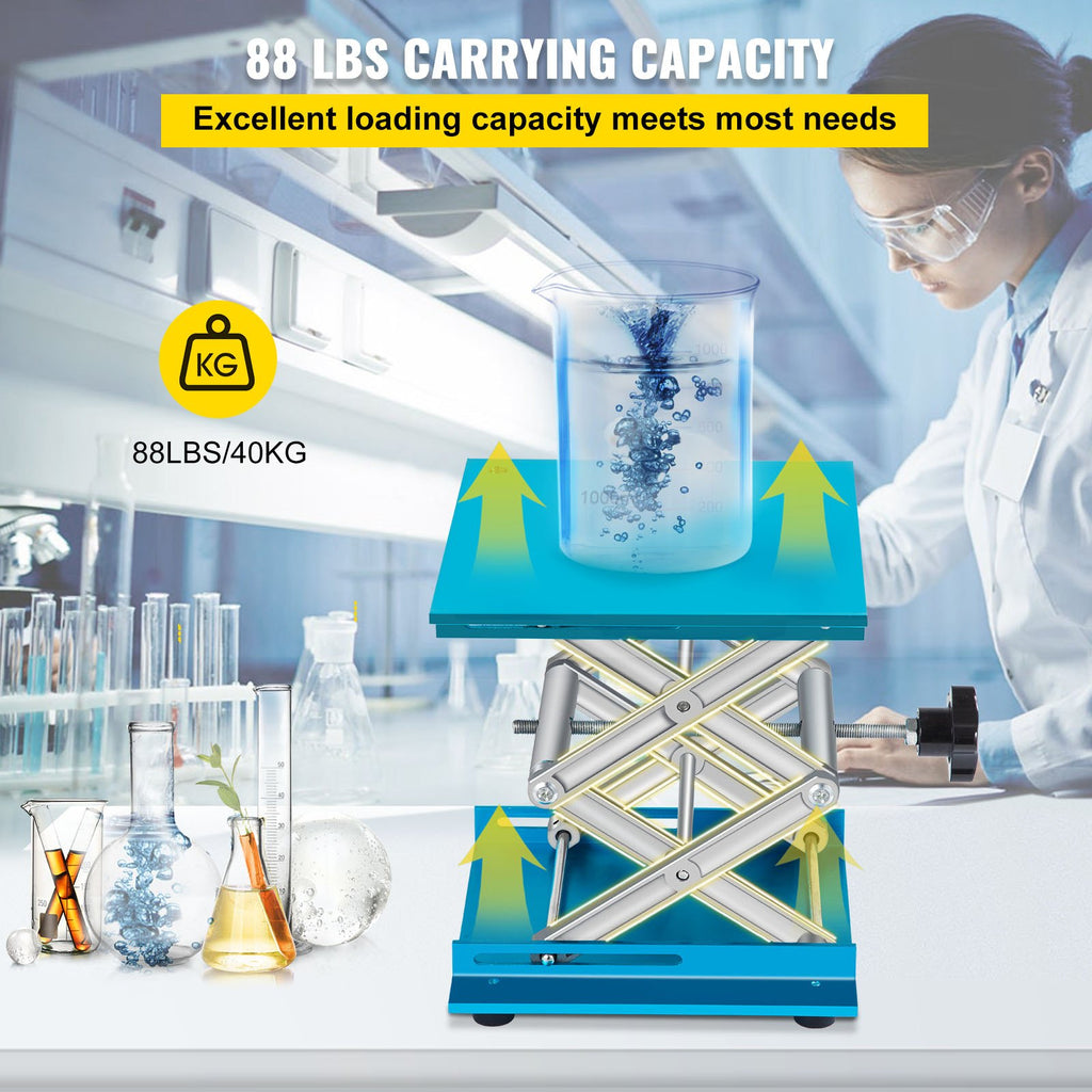 Laboratorinis keltuvas VEVOR 8" x 8", 40 kg keliamoji galia