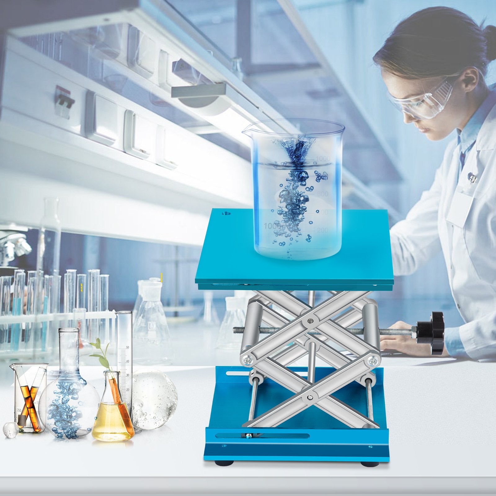 Laboratorinis keltuvas VEVOR 8" x 8", 40 kg keliamoji galia
