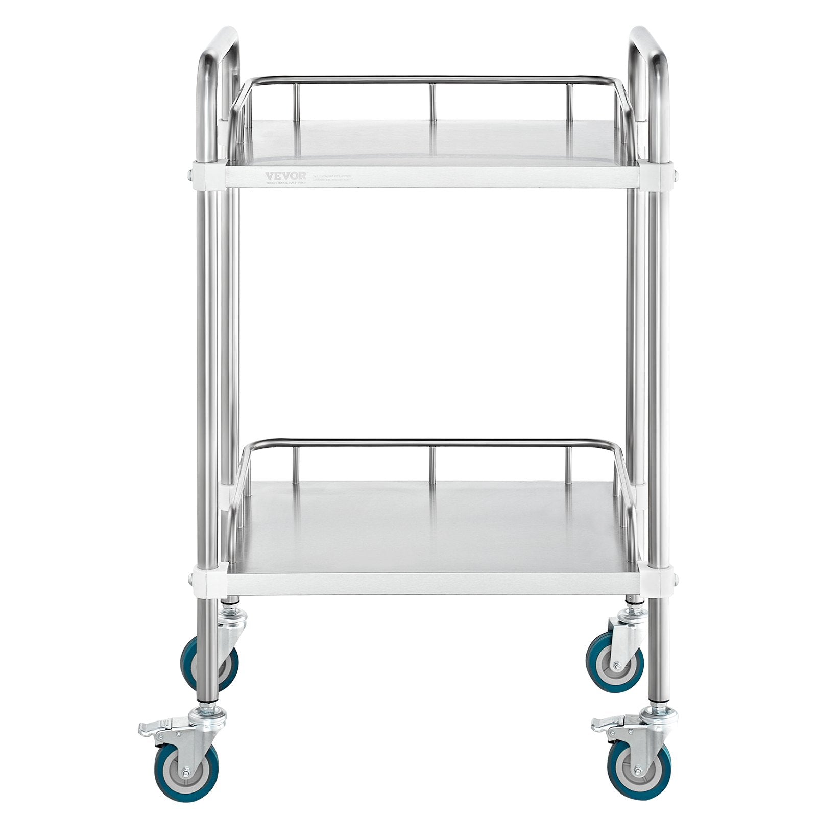 Laboratorinis vežimėlis VEVOR K-ST753, 2 lentynos, 100 kg apkrova