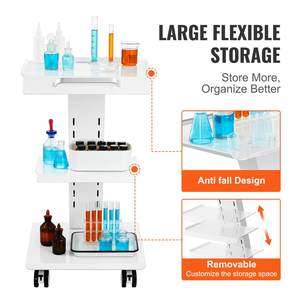 Laboratorinis vežimėlis VEVOR K-SH001, 100 kg apkrova