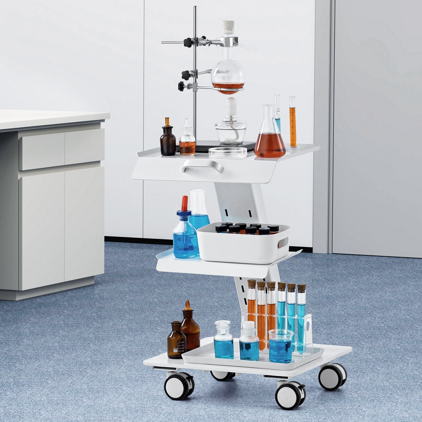Laboratorinis vežimėlis VEVOR K-SH002, 100 kg apkrova