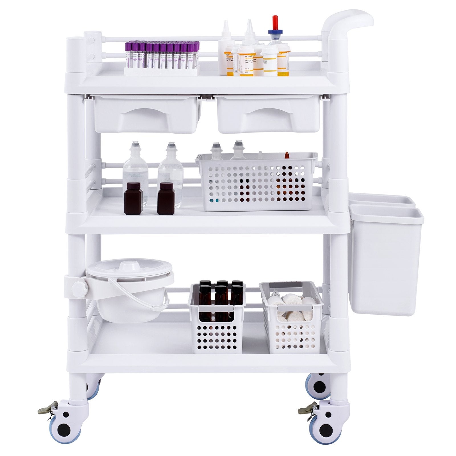 Laboratorinis vežimėlis VEVOR K-UT104A1, 3 lentynų