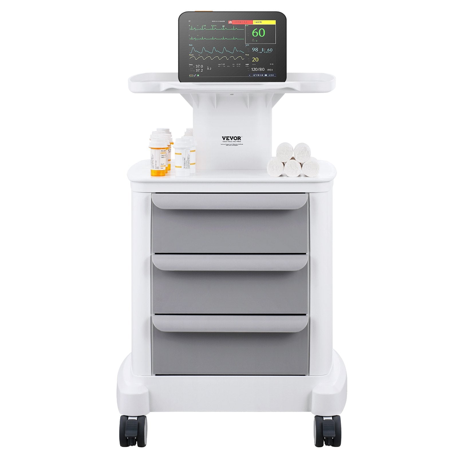 Laboratorinis vežimėlis VEVOR FY-1T3C, 4 lentynų