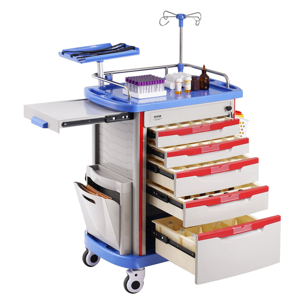 Laboratorinis vežimėlis VEVOR K-ET750A, 5 stalčiai