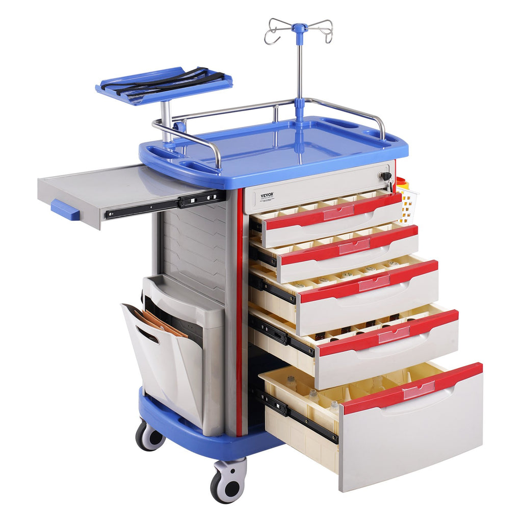 Laboratorinis vežimėlis VEVOR K-ET750A, 5 stalčiai