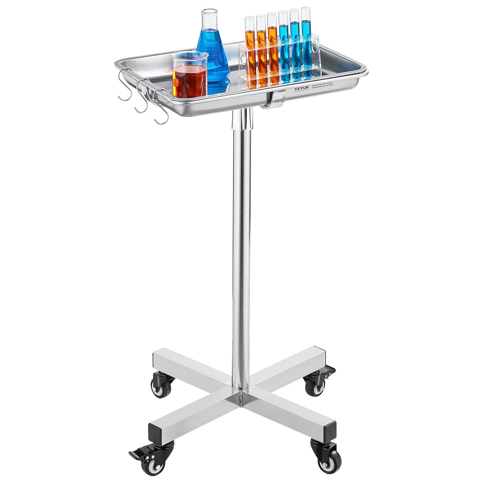 Medicininis instrumentų staliukas VEVOR B1Q01007, reguliuojamas aukštis 840-1325 mm