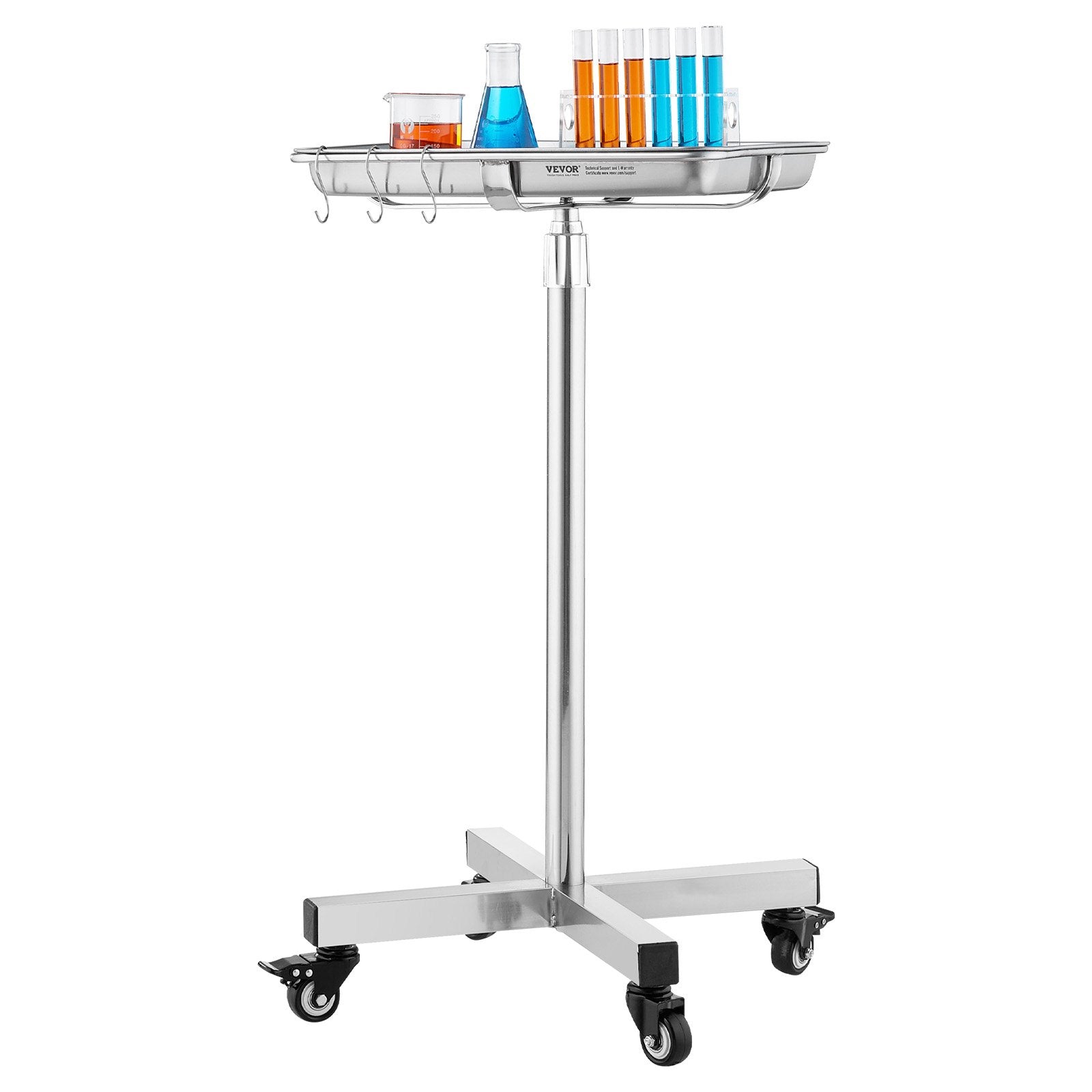 Medicininis instrumentų staliukas VEVOR B1Q01007, reguliuojamas aukštis 840-1325 mm