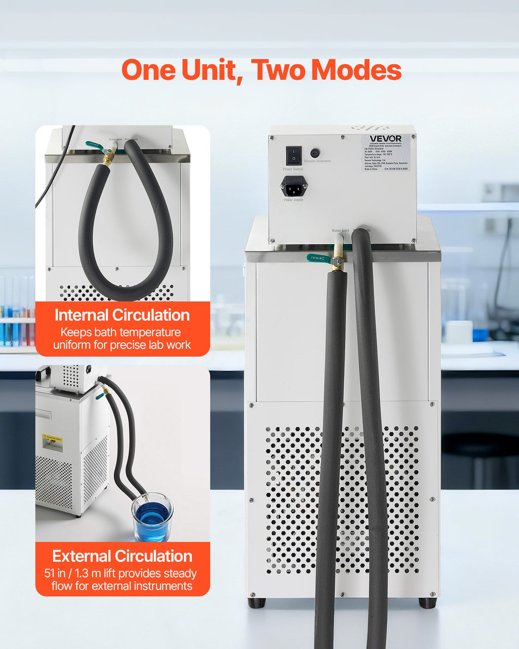 Laboratorinis cirkuliacinis šaldytuvas VEVOR DC-3006, -30℃–100℃, 6 L