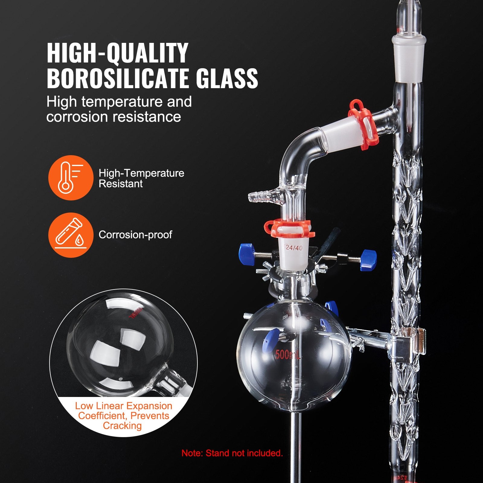 Laboratorinis distiliavimo rinkinys VEVOR YHEO-6, 1000 ml
