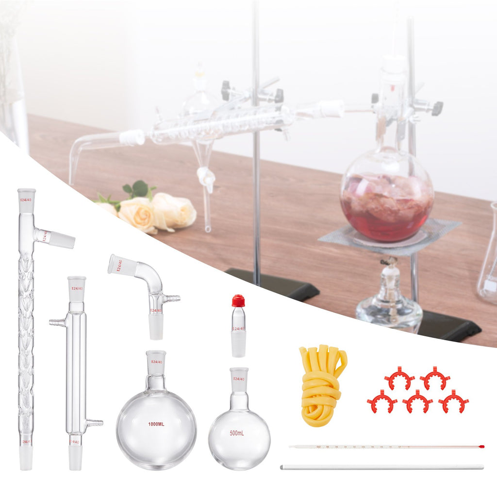 Laboratorinis distiliavimo rinkinys VEVOR YHEO-6, 1000 ml