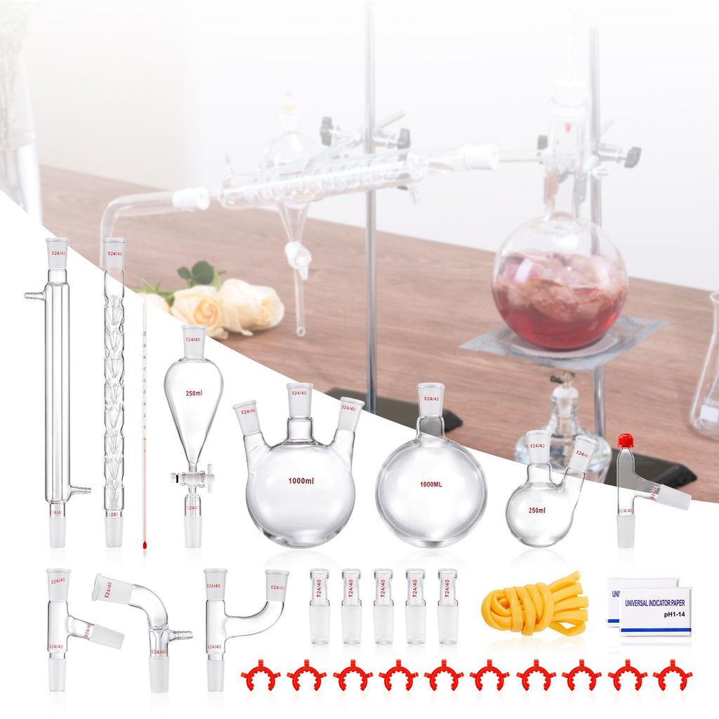 Laboratorinis distiliavimo rinkinys VEVOR YHEO-8, 1000 ml