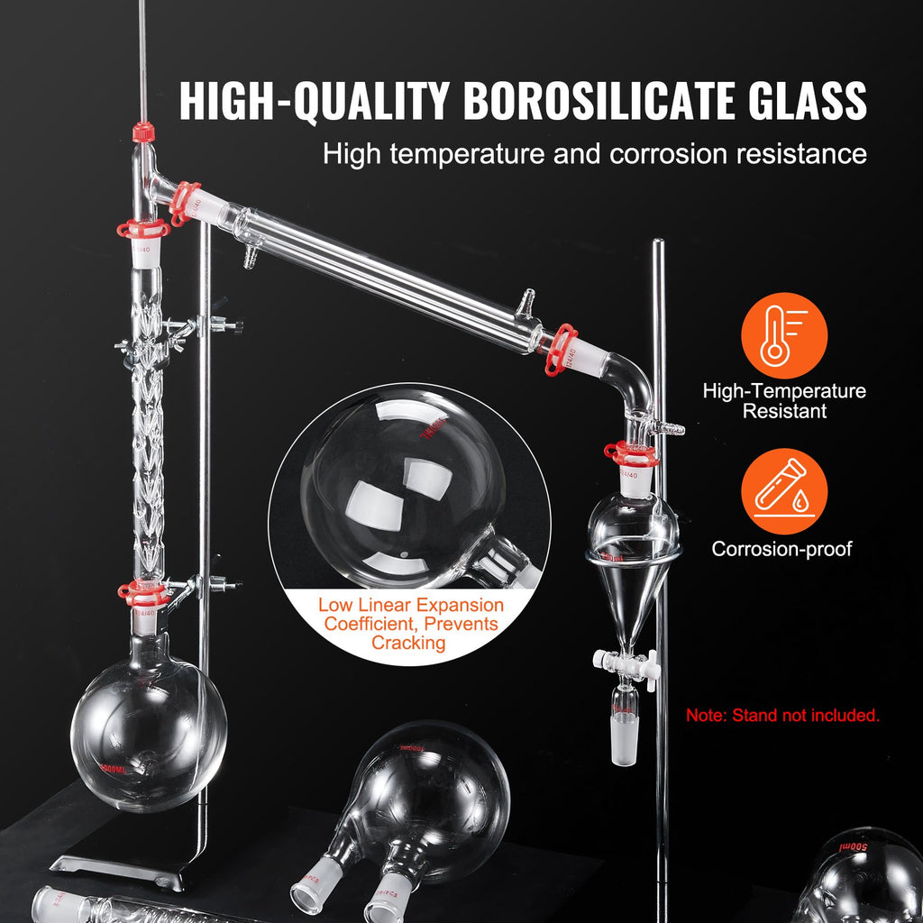 Laboratorinis distiliavimo rinkinys VEVOR YHEO-7, 1000 ml