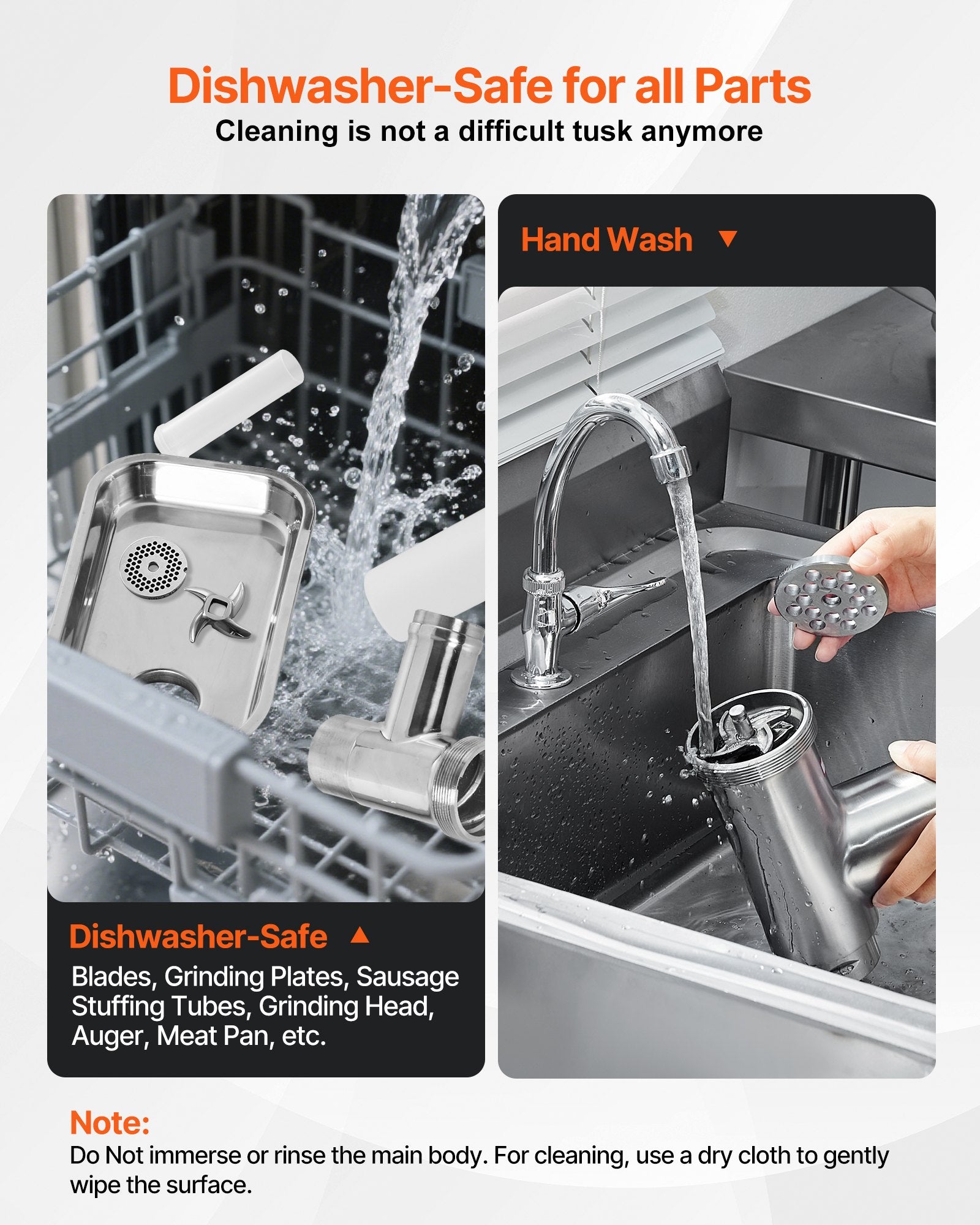 Elektrinė mėsos malimo mašina VEVOR 1A-EG132, 1100W