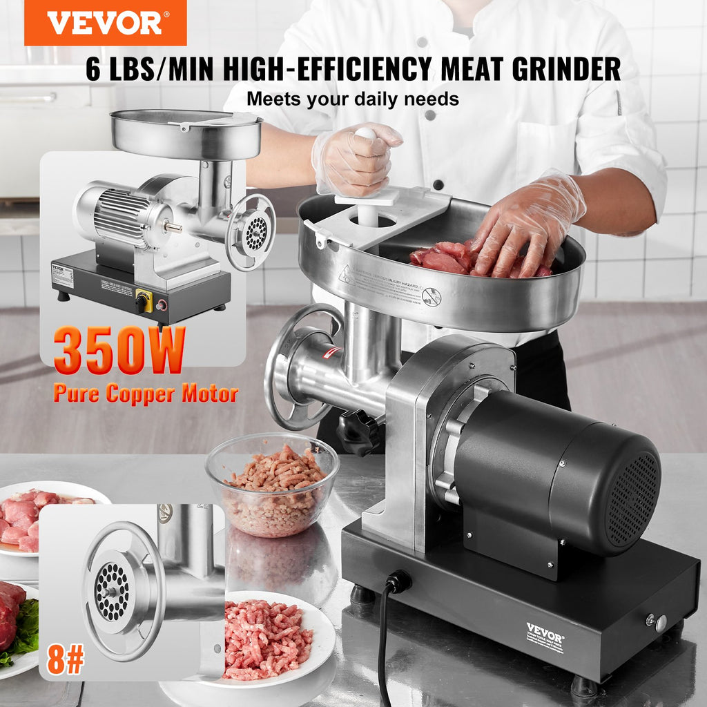 Elektrinė mėsos malimo mašina VEVOR 1A-EG808, 2,7 kg/min našumas