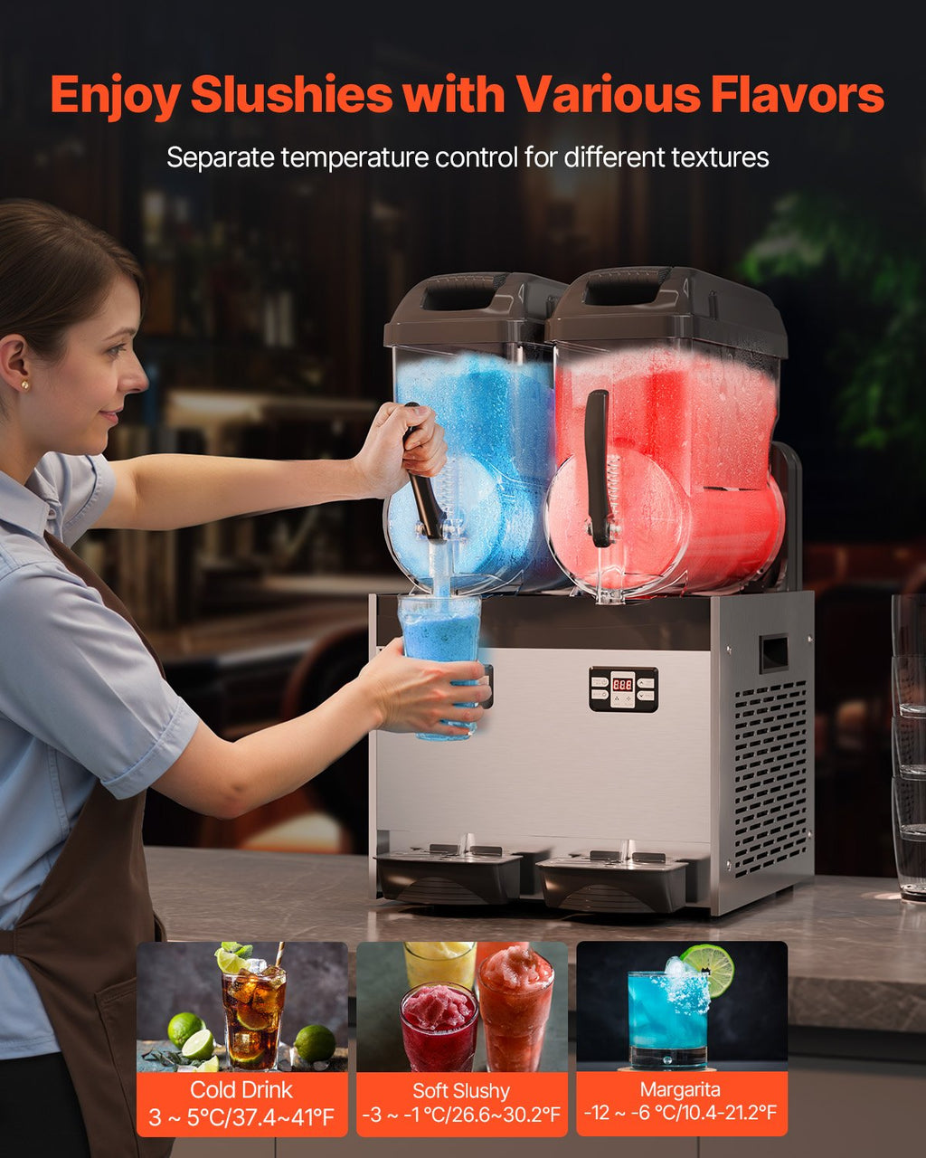 Šaldytų gėrimų aparatas VEVOR XRJ12LX2, 2 x 12 l