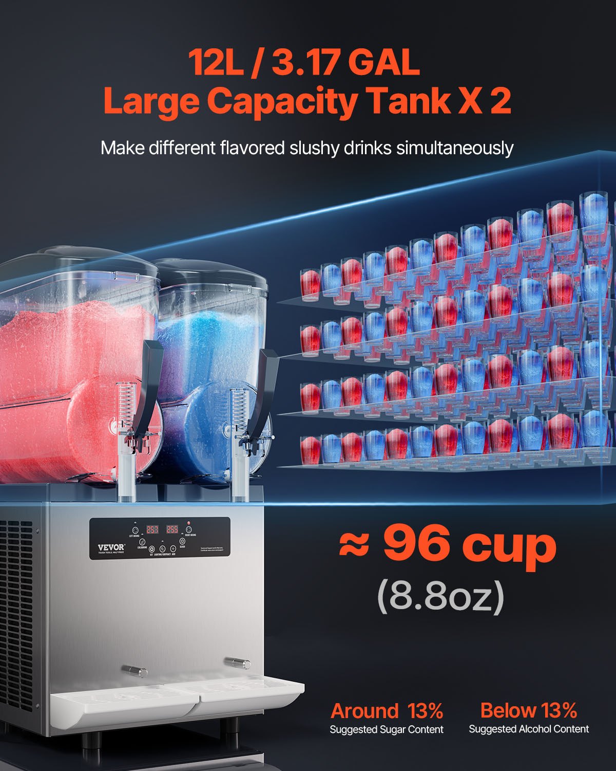 Šaldytų gėrimų aparatas VEVOR XN240B, 24 l