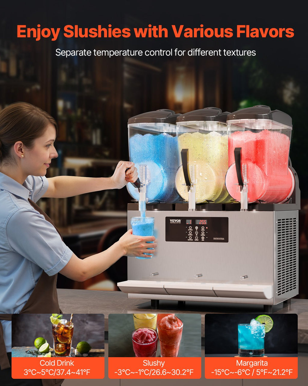 Šaldytų gėrimų aparatas VEVOR XN360B, 3 x 12 l talpa