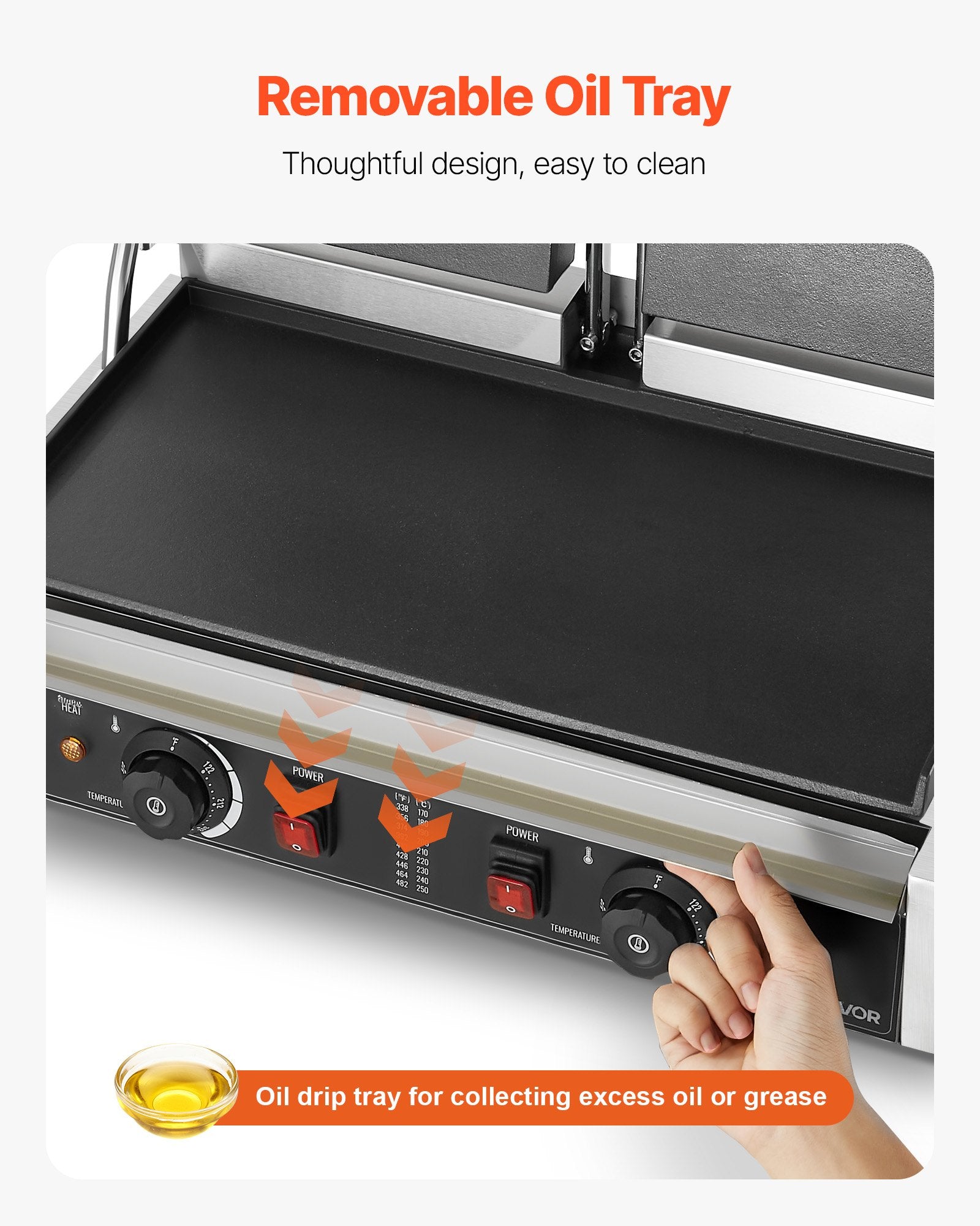 Komercinis kontaktinis grilis VEVOR YS-813-EU, 3600 W