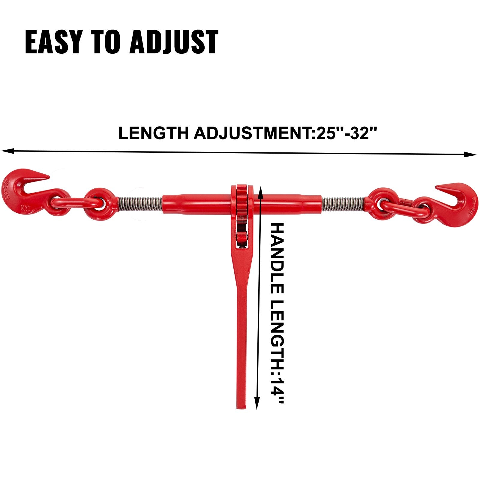 Grandinių ir įtempėjų rinkinys VEVOR 3/8"-1/2", 4.18 t darbinė apkrova