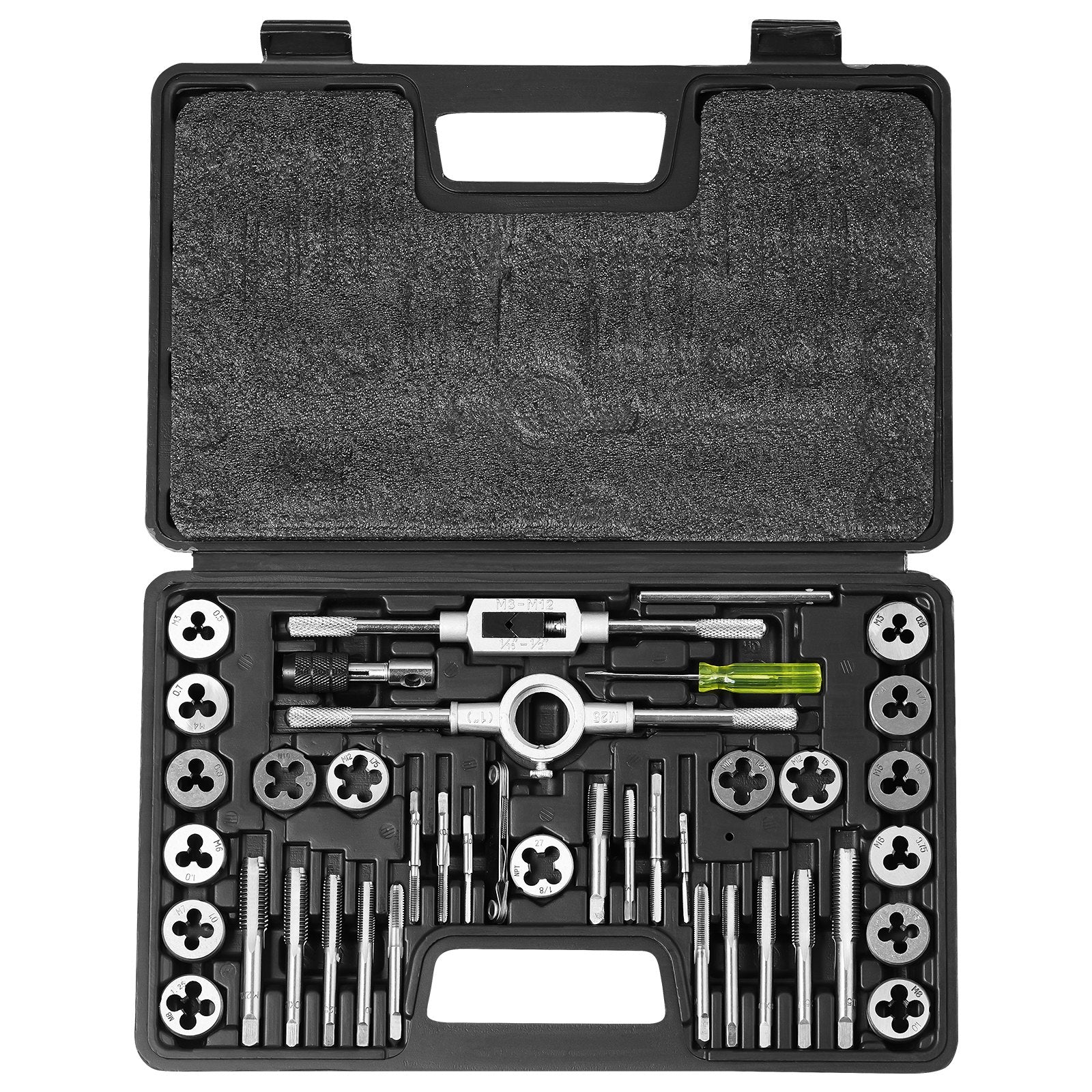 Sriegiklių ir sriegpjovių rinkinys VEVOR 40PC, M3-M12