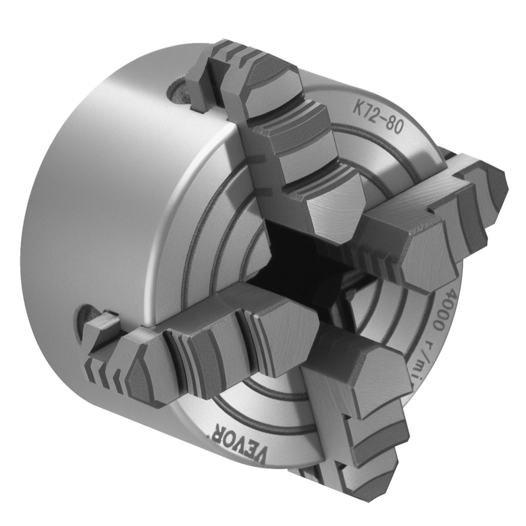 Keturių kumštelių tekinimo griebtuvas VEVOR K72 80, 80 mm