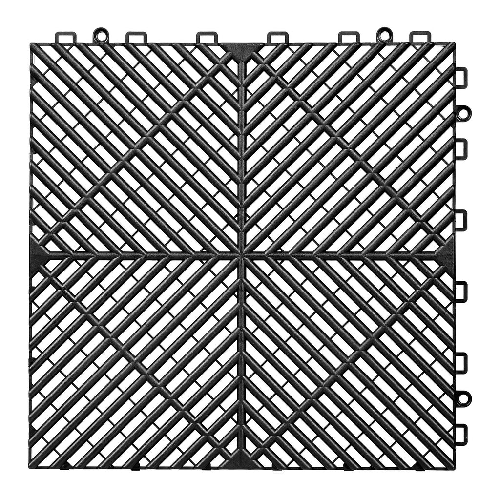 Modulinės drenažinės grindų plytelės VEVOR PJGS-30x30x1.5-B, 12 vnt. rinkinys