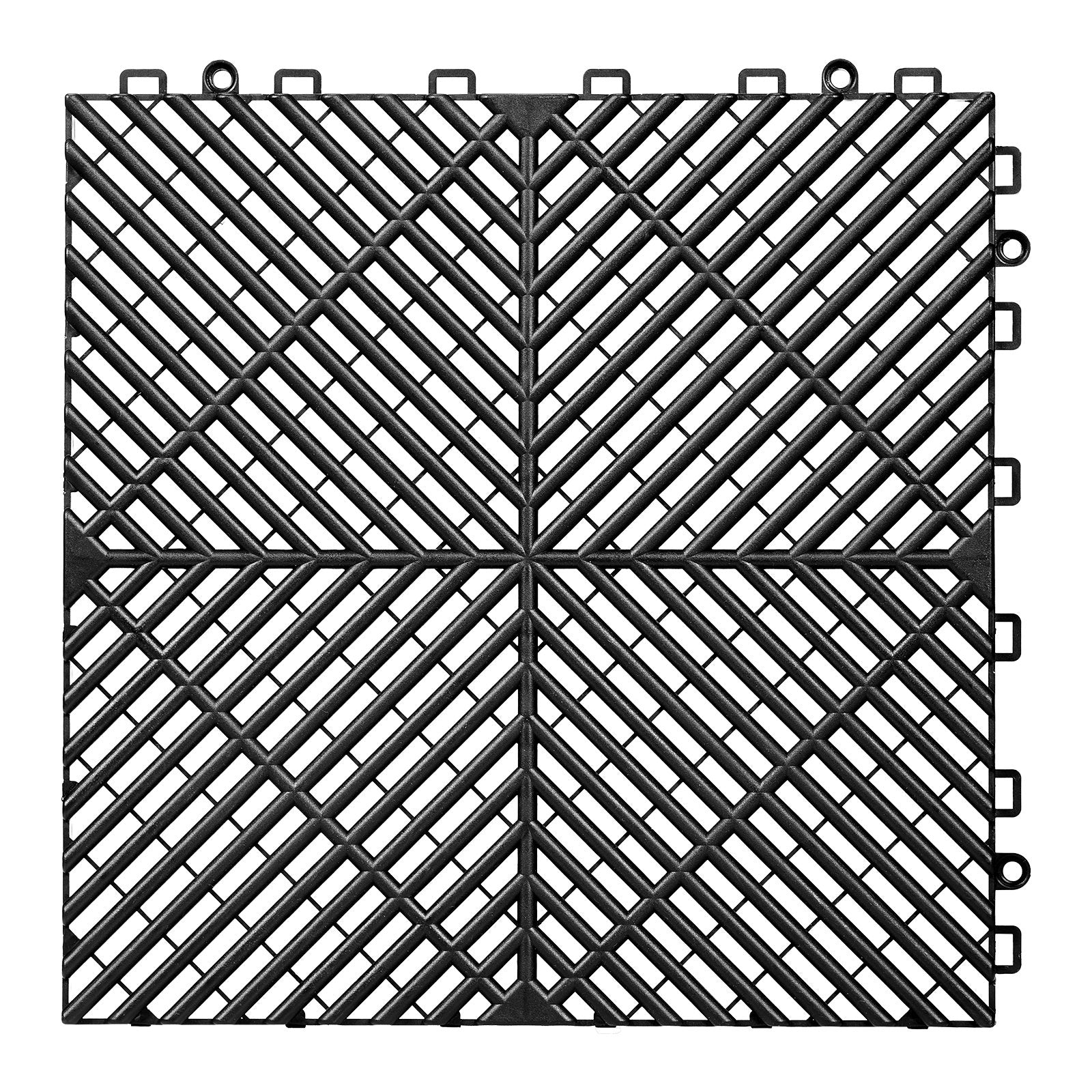 Modulinės drenažinės grindų plytelės VEVOR PJGS-30x30x1.5-B, 12 vnt. rinkinys