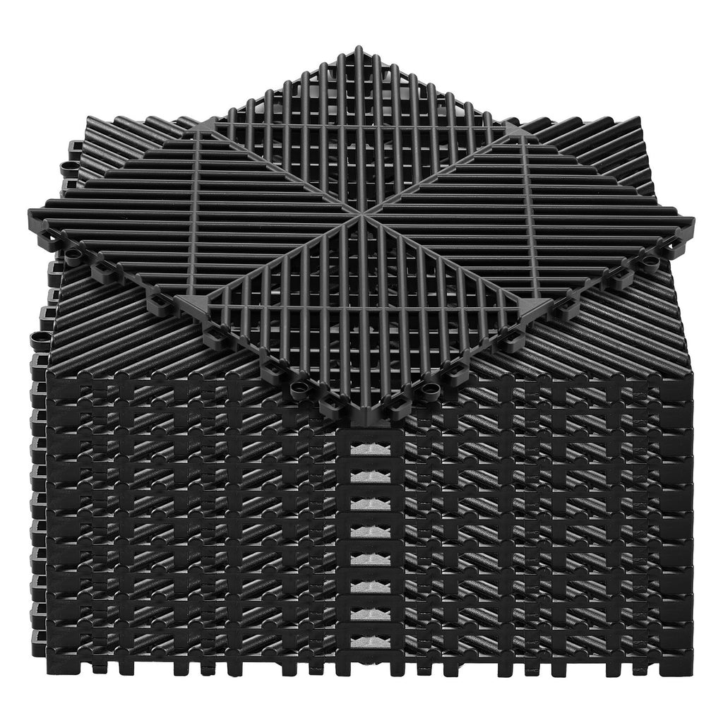 Modulinės drenažinės grindų plytelės VEVOR PJGS-30x30x1.5-B, 12 vnt. rinkinys