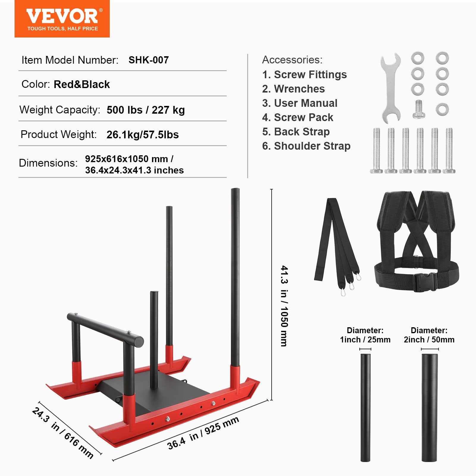 Svorio rogės VEVOR Q174, 125 kg apkrova