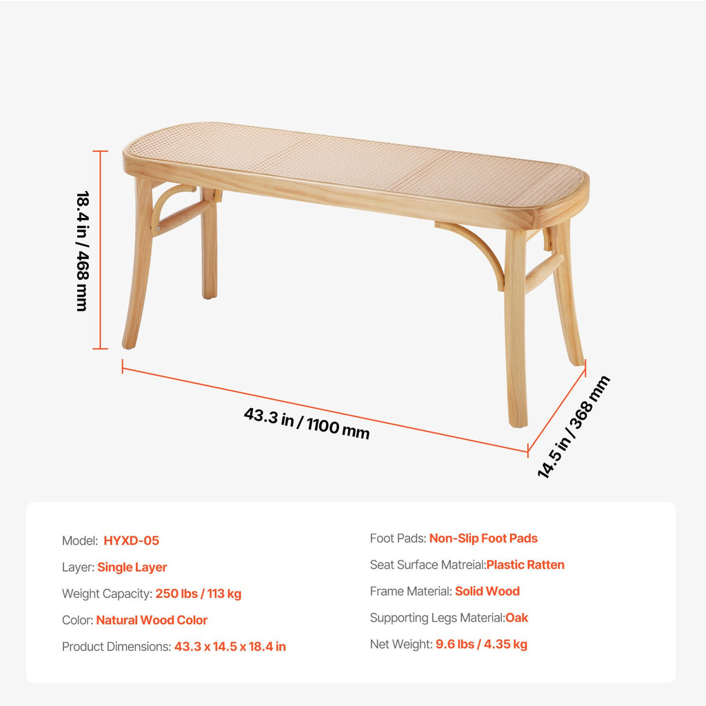 Pintas suoliukas VEVOR HYXD-05, 110 cm ilgio