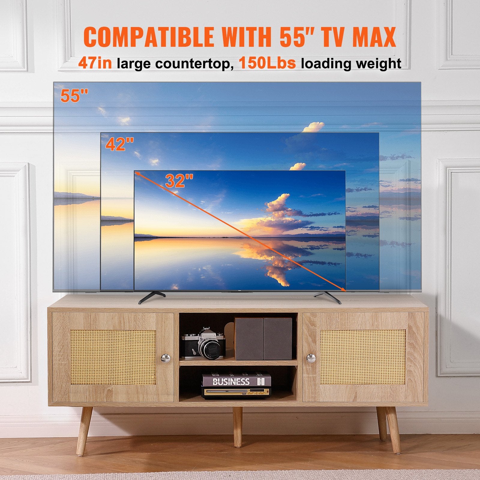 TV staliukas VEVOR 10FJTRTVO10A, iki 55 colių televizoriams