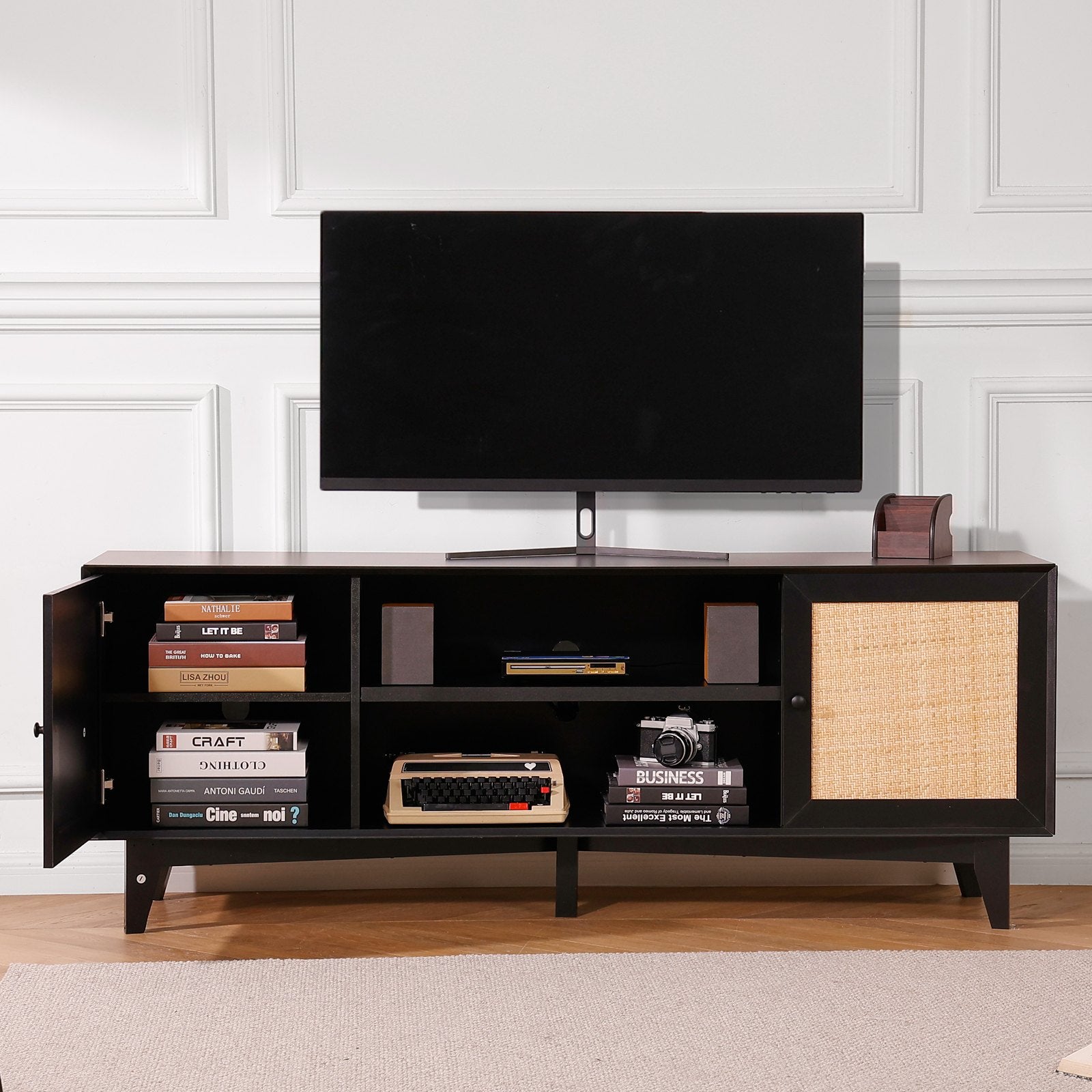 TV staliukas VEVOR CSF-T24101-BLE, skirtas iki 75 colių televizoriams
