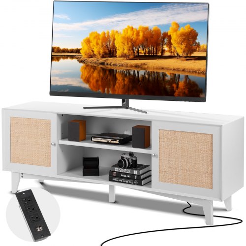 TV staliukas VEVOR CSF-T24101-WHE, skirtas iki 75 colių televizoriams