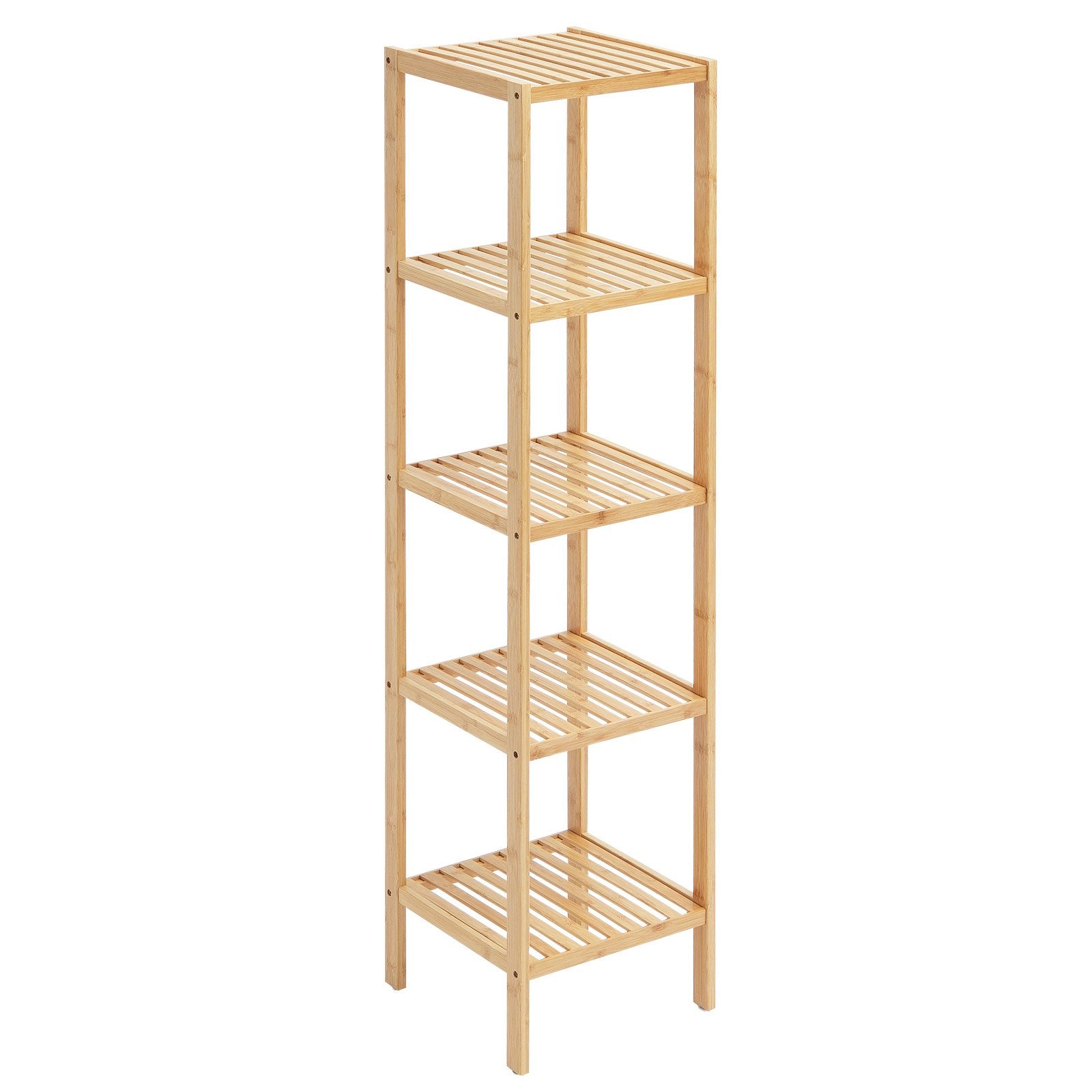 Pastatoma bambukinė lentyna VEVOR OPX-BCB55N, 5 aukštų
