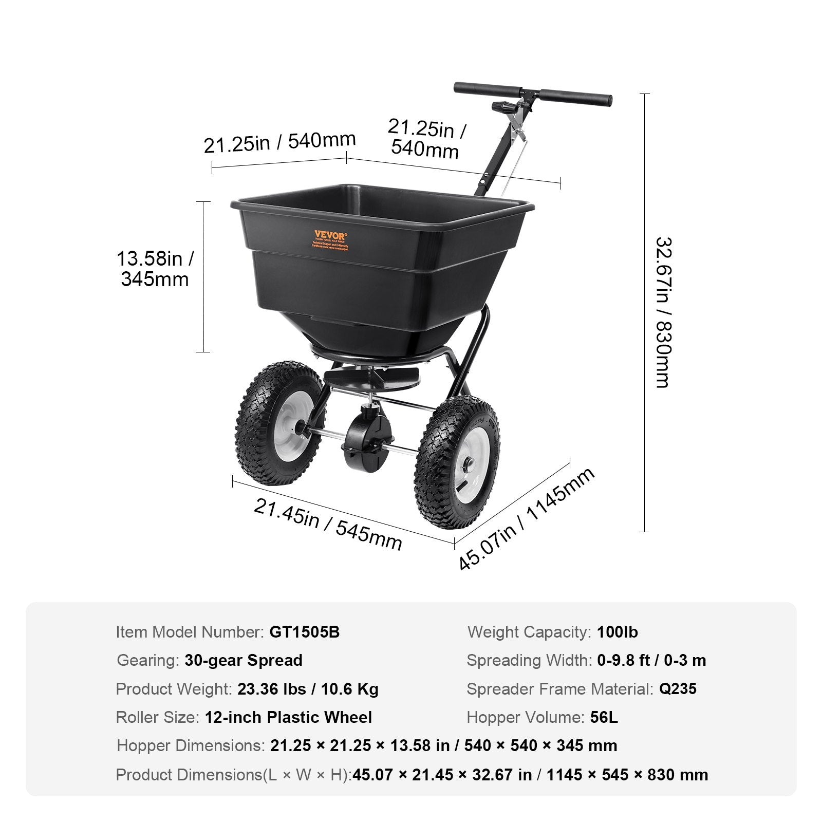 Barstytuvas VEVOR GT1505B, 45,4 kg talpos