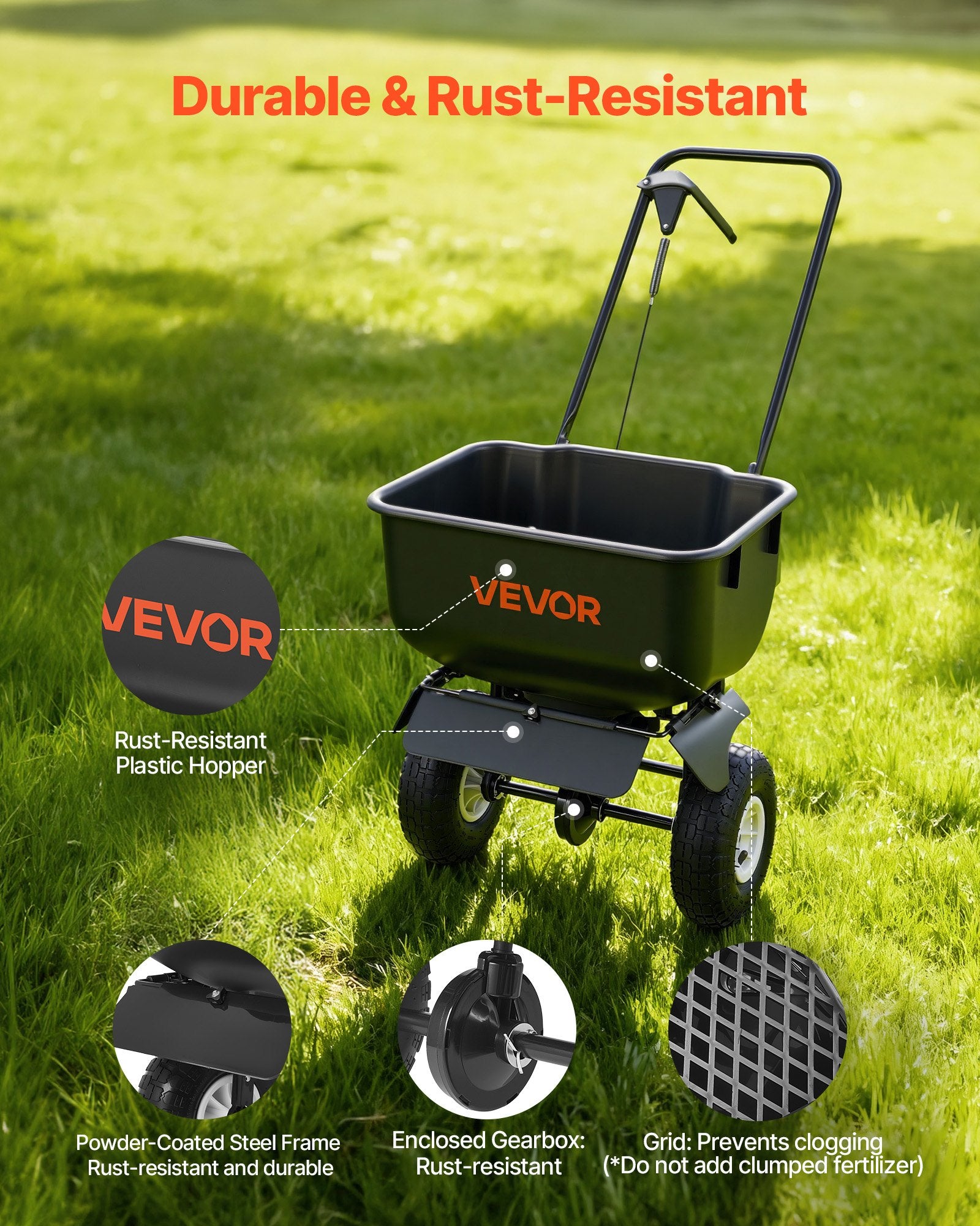 Stumiamas barstytuvas VEVOR TC2136, 36,3 kg talpa