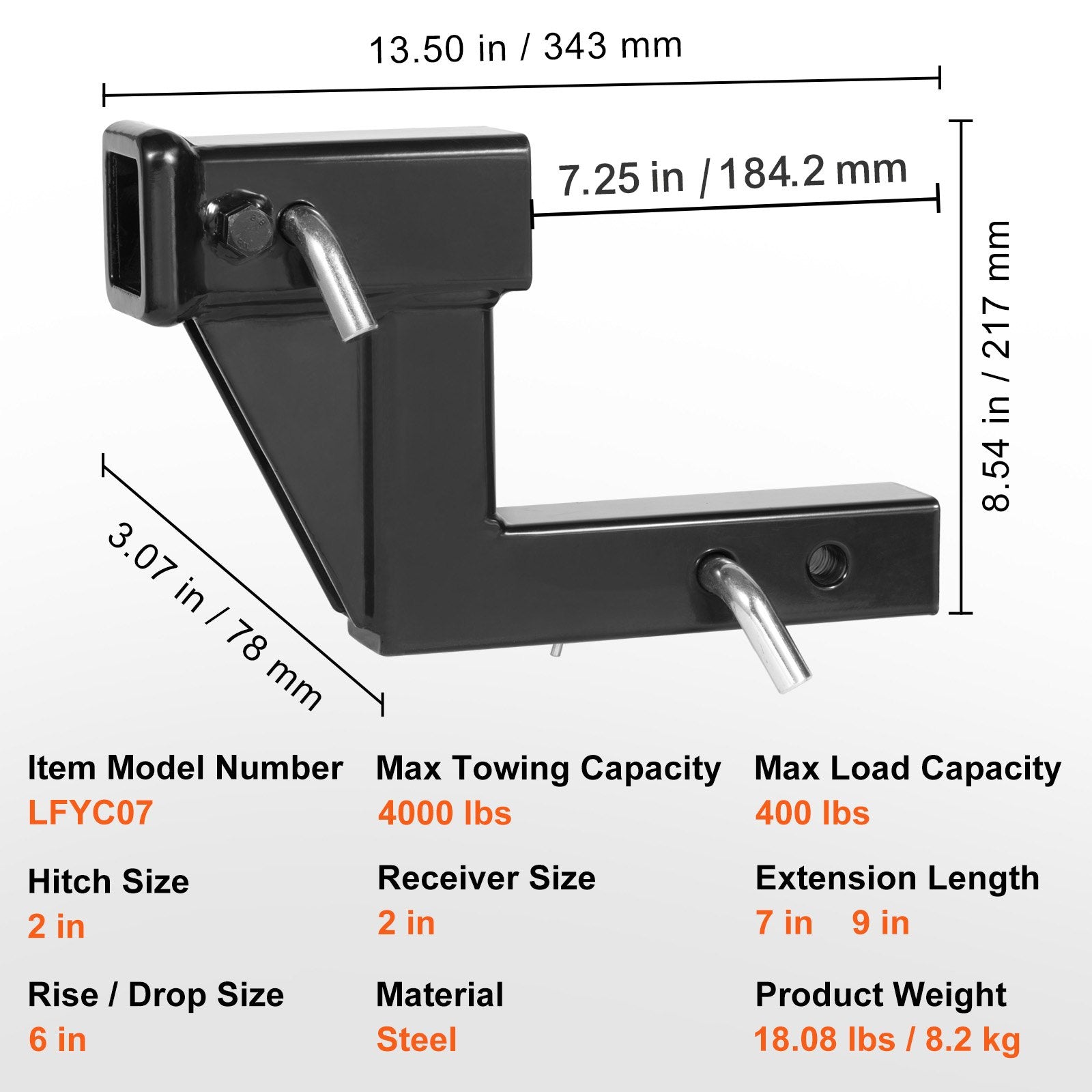Priekabos kablio adapteris VEVOR LFYC07, 1814 kg vilkimo galia