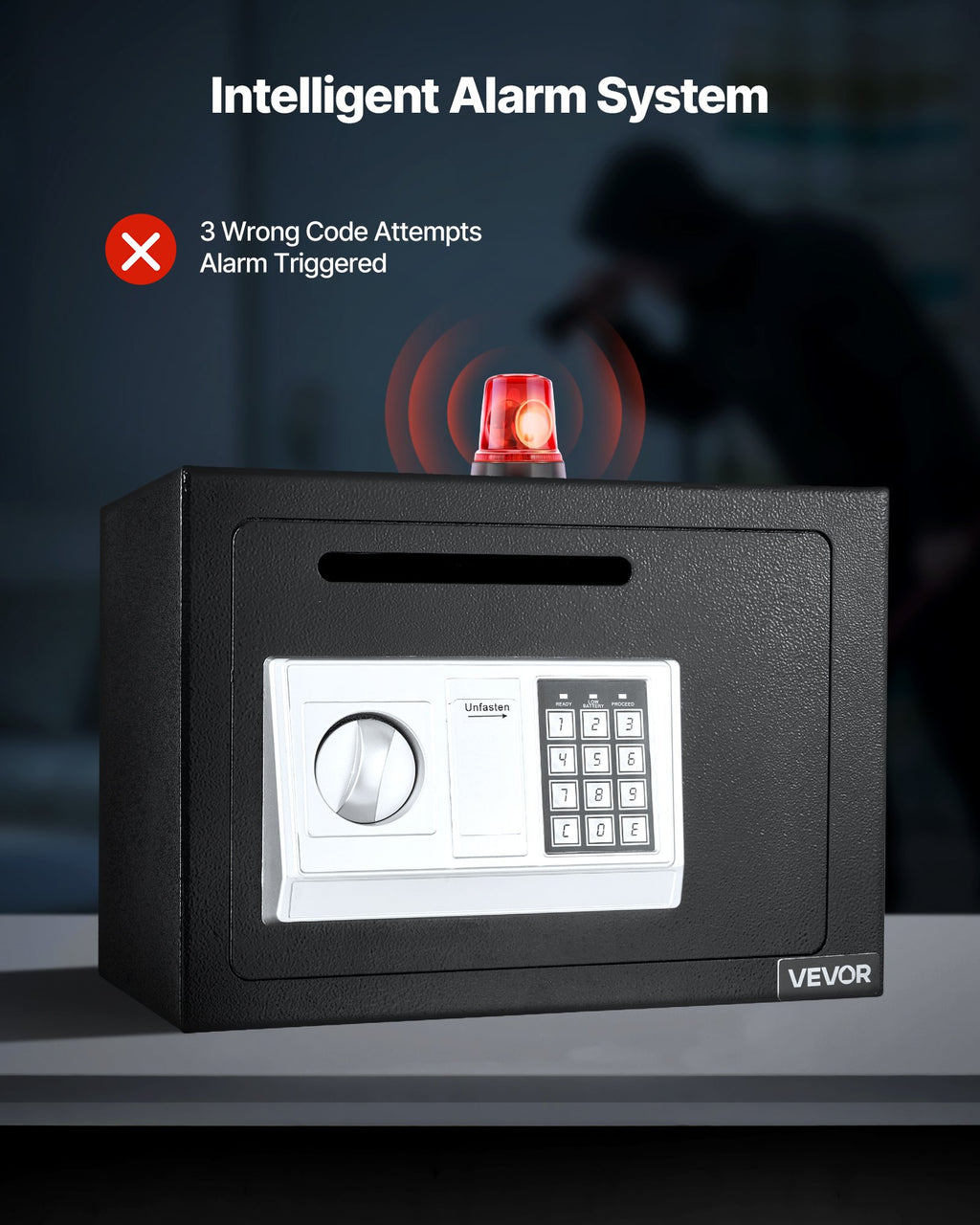 Seifas su anga pinigams įmesti VEVOR TD-SS25, 17 l talpos