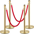 Atitvarai su aksomine virve VEVOR Gold Stanchion, 4 vnt. komplektas
