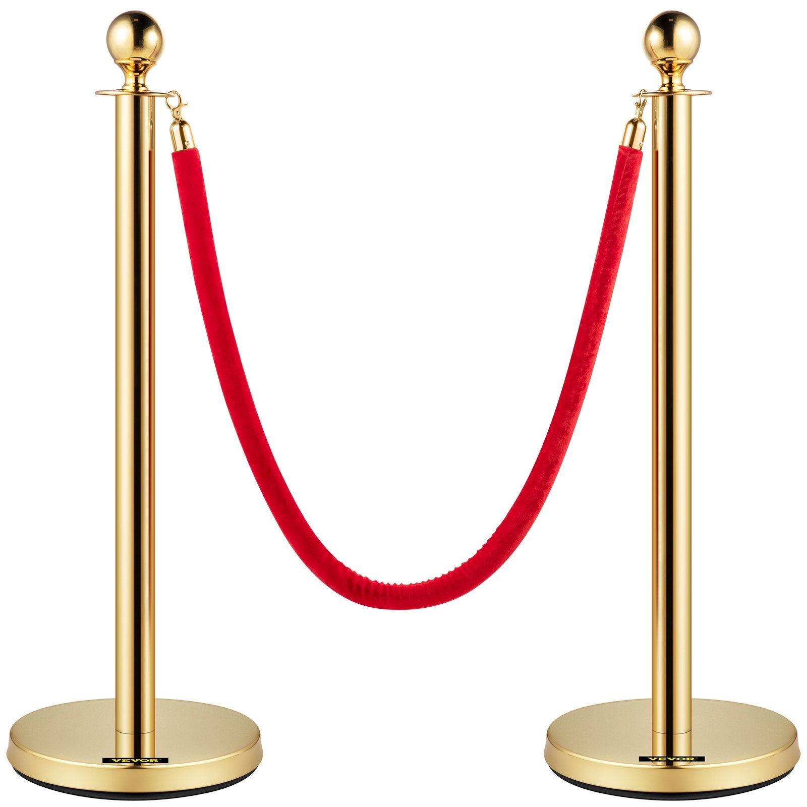 Atitvarai su aksomine virve VEVOR Gold Stanchion, 4 vnt. komplektas