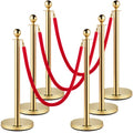 Atitvarų stulpeliai su aksomine virve VEVOR Gold Stanchion 6Pcs, 6 vnt. komplektas