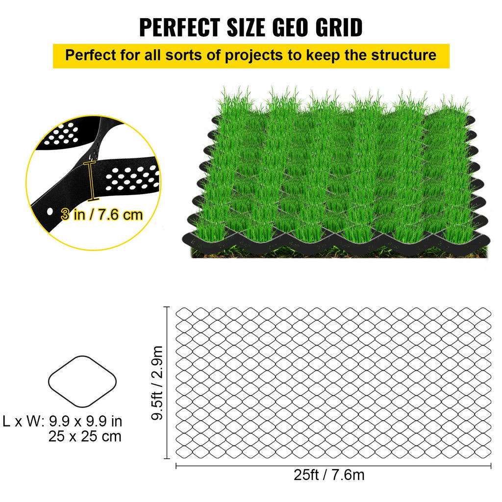 Grunto stabilizavimo korys VEVOR VV-TGGS25X9FT3INBDD, 7,6 cm aukščio