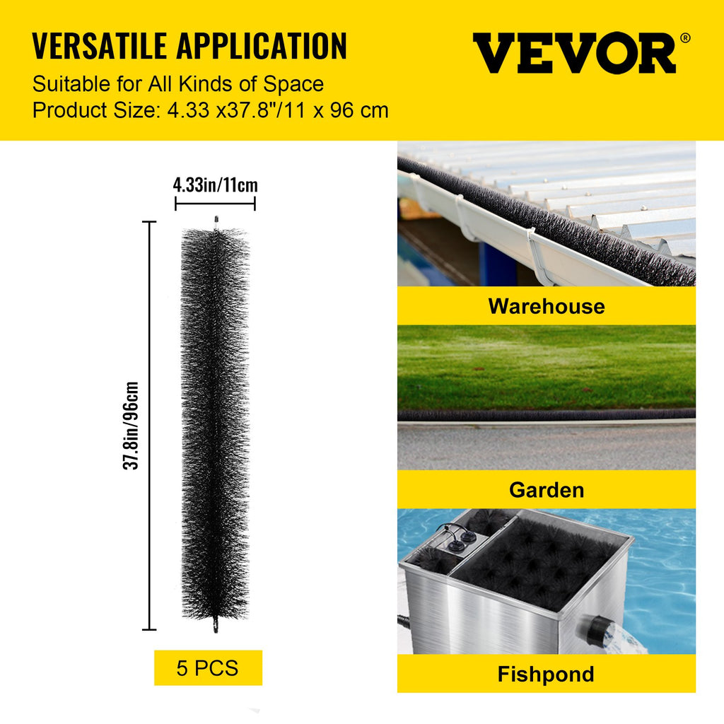 Latakų apsauginis šepetys VEVOR VV-TGMS-5IN X 15FT, 4,5 m ilgio