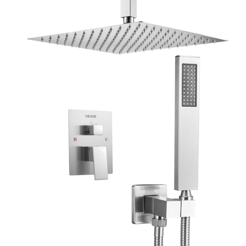 Dušo maišytuvo komplektas VEVOR DF12-221G, 30,5 cm lietaus galva