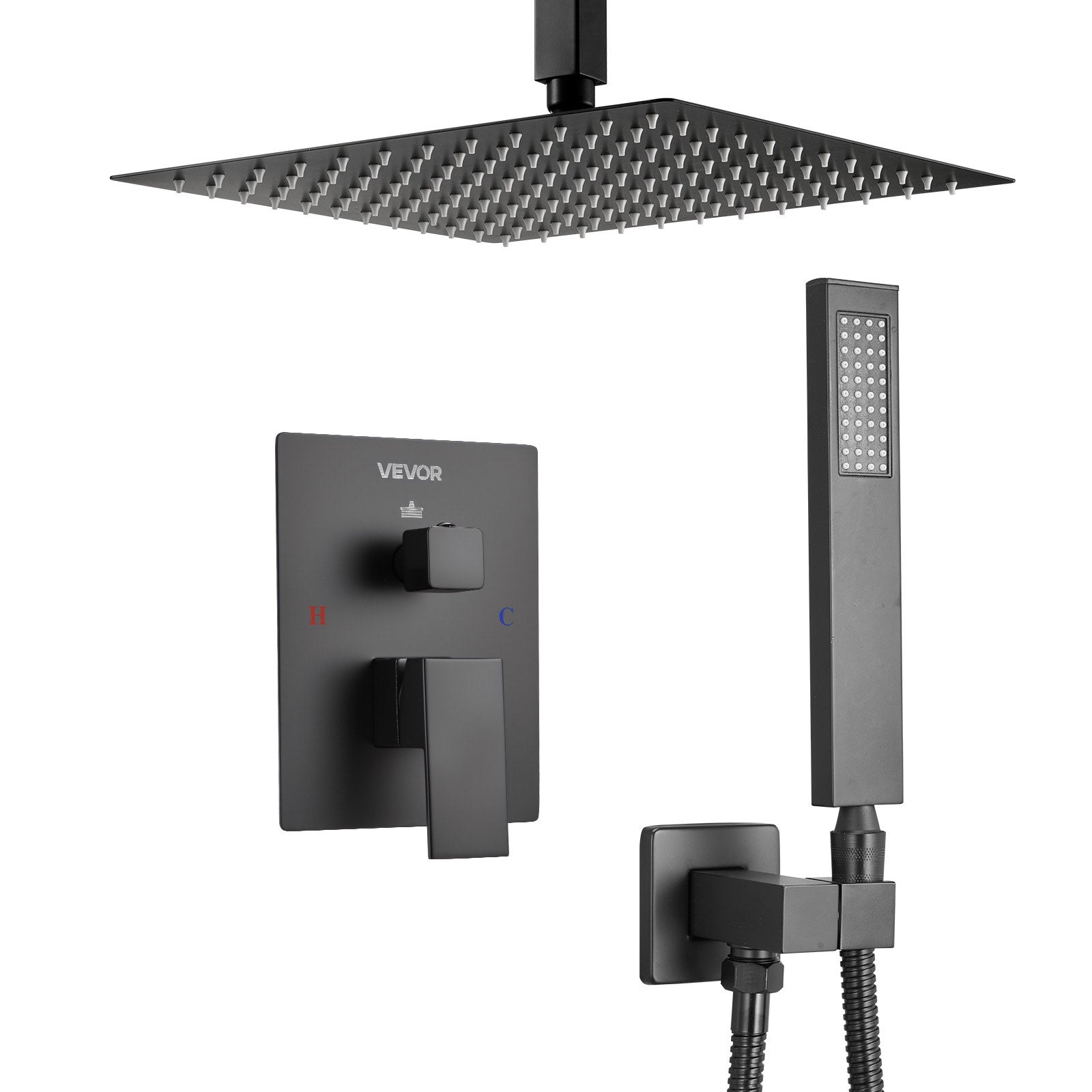 Dušo maišytuvo komplektas VEVOR DF12-221G, 30,5 cm galva